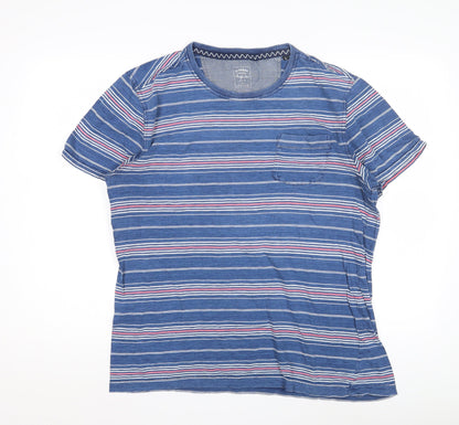 FatFace Women's Blue Striped T-Shirt L