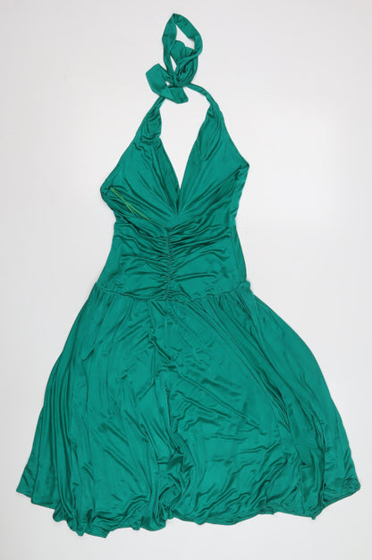 MNG Suit Green Halter Women's Dress, Size S