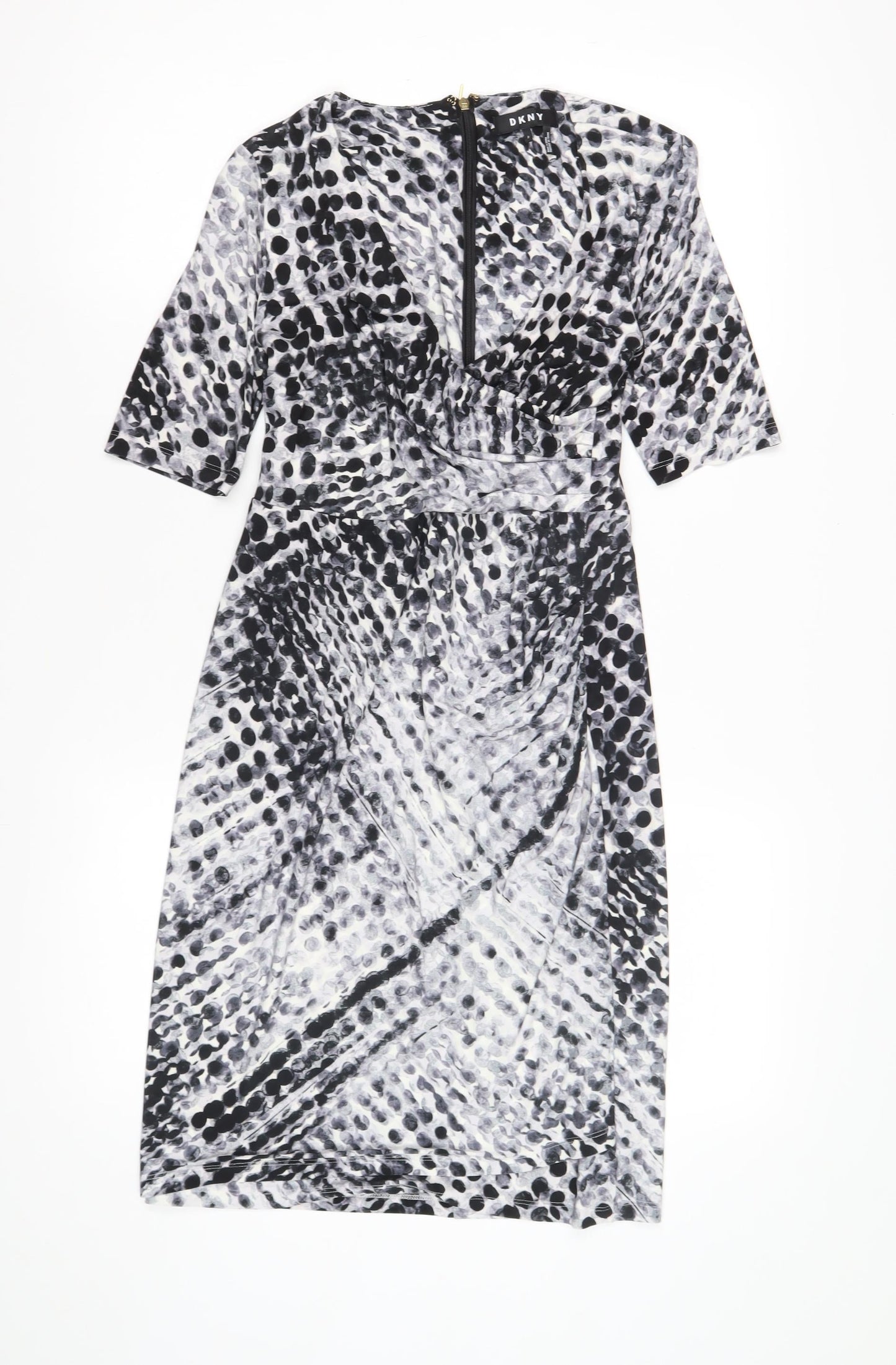 DKNY Women's Black Polka Dot Dress Size 2