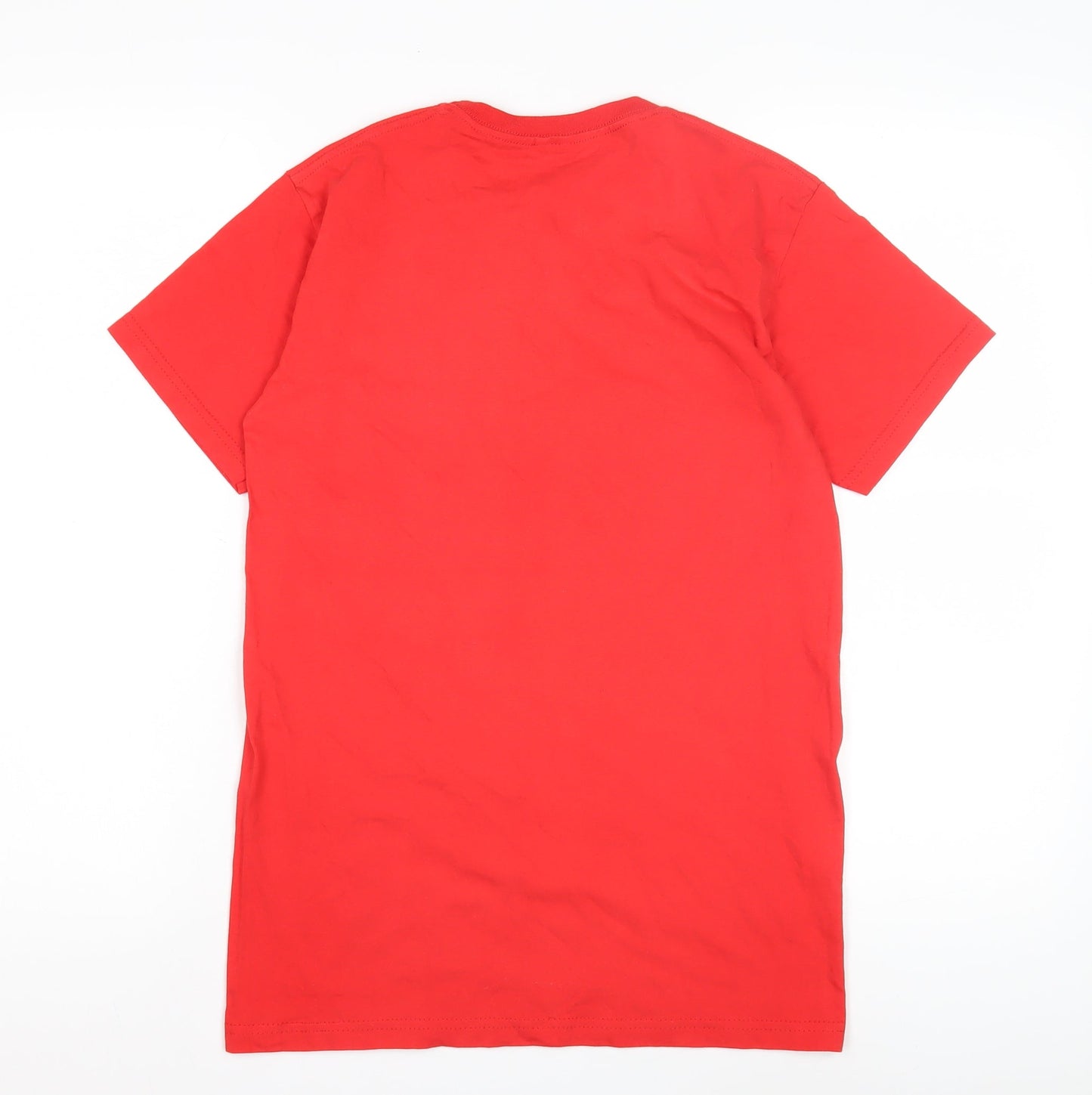 Womens UK Size S Disney Red Basic T-Shirt