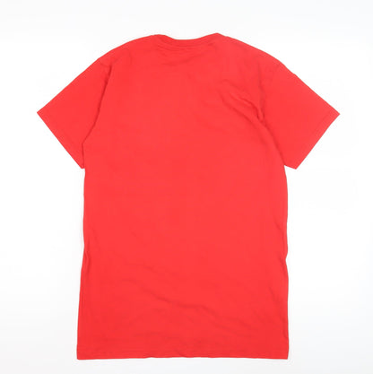 Womens UK Size S Disney Red Basic T-Shirt