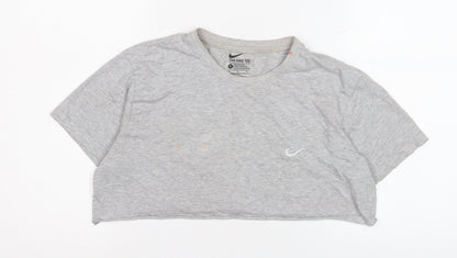 Unisex Adults UK Size S Nike Grey Cropped T-Shirt