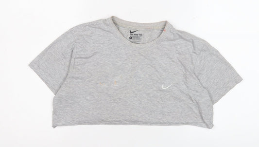 Unisex Adults UK Size S Nike Grey Cropped T-Shirt