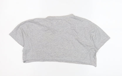 Unisex Adults UK Size S Nike Grey Cropped T-Shirt