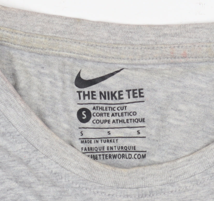 Unisex Adults UK Size S Nike Grey Cropped T-Shirt