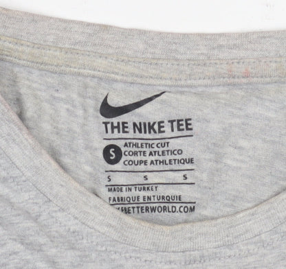 Unisex Adults UK Size S Nike Grey Cropped T-Shirt