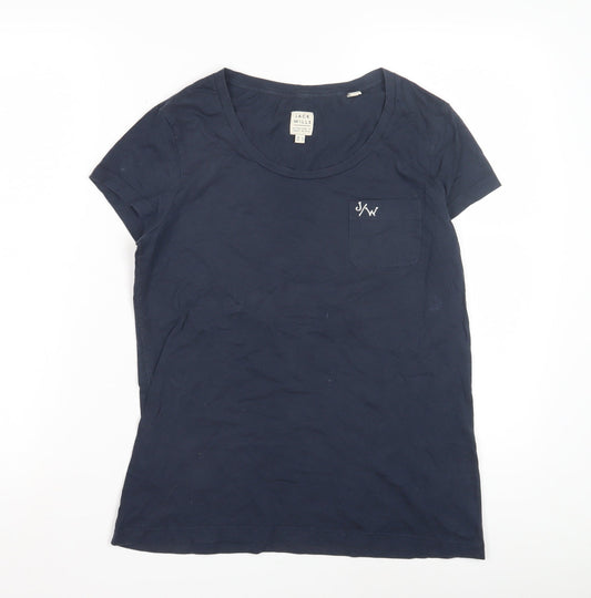 Jack Wills Women's Blue T-Shirt - Size 6