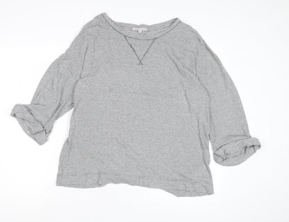 Gap Women's Grey Striped Jersey Top Size L