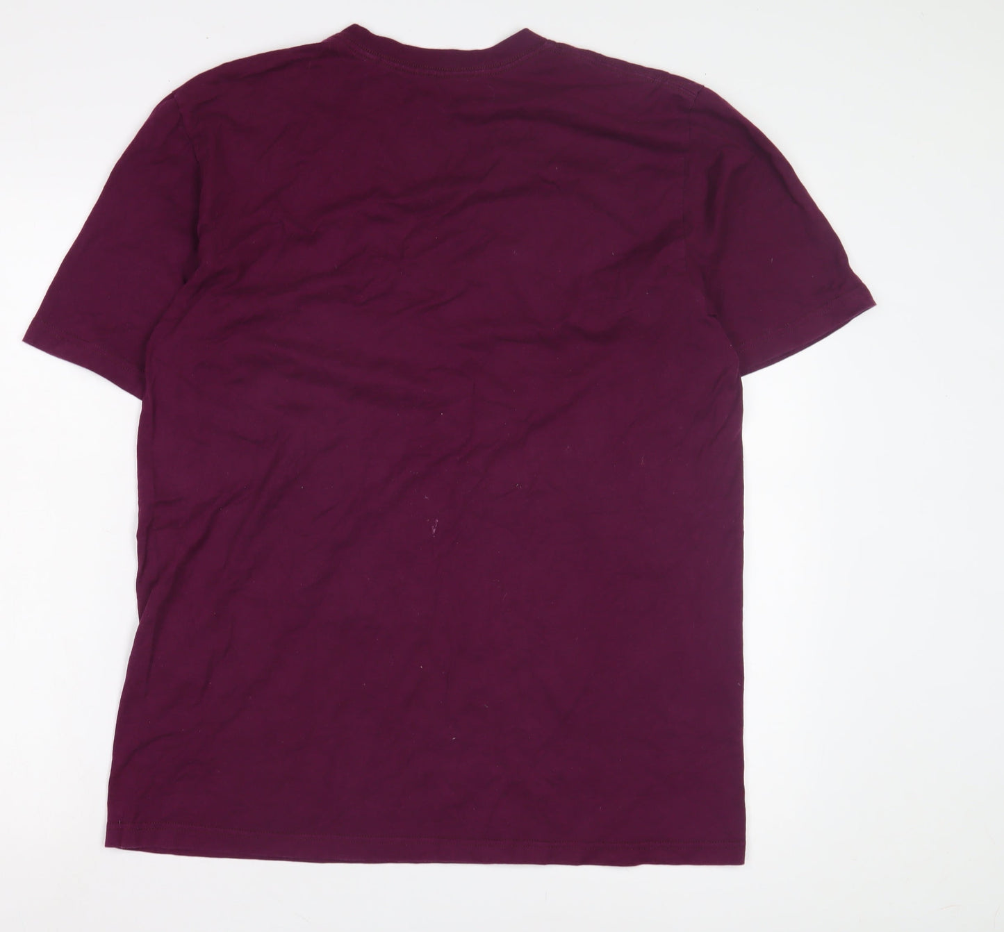 Nike Men's Purple V-Neck T-Shirt, Size L, Logo Accent