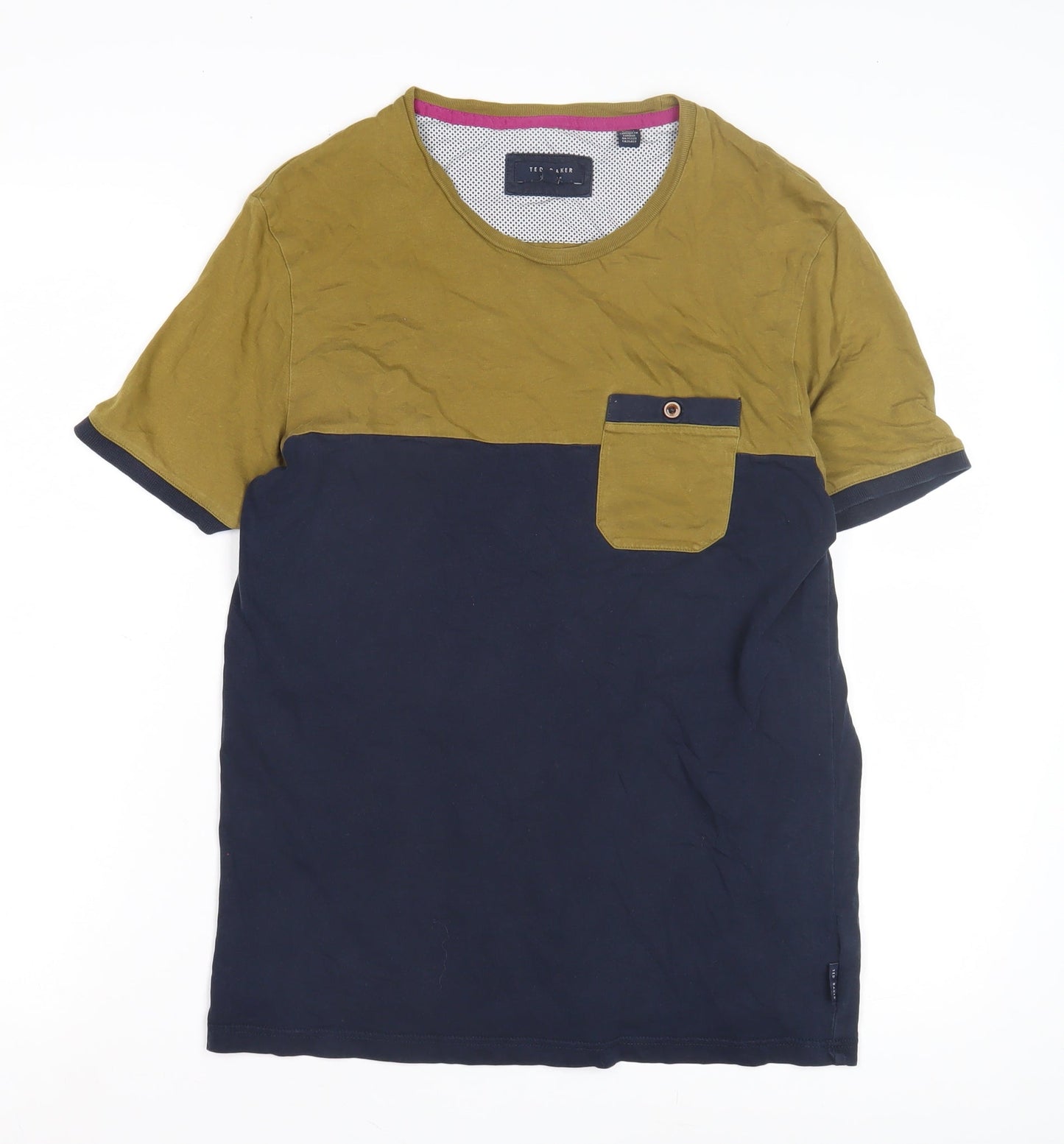 Ted Baker Men's Colourblock T-Shirt Size 3 Multicoloured