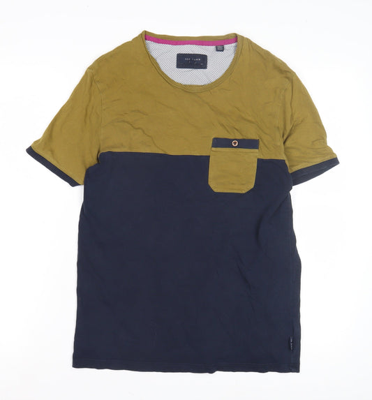Ted Baker Men's Colourblock T-Shirt Size 3 Multicoloured