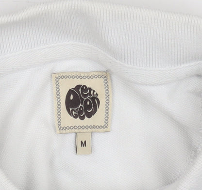 Pretty Green Men's White Geometric Polo Shirt, Size M