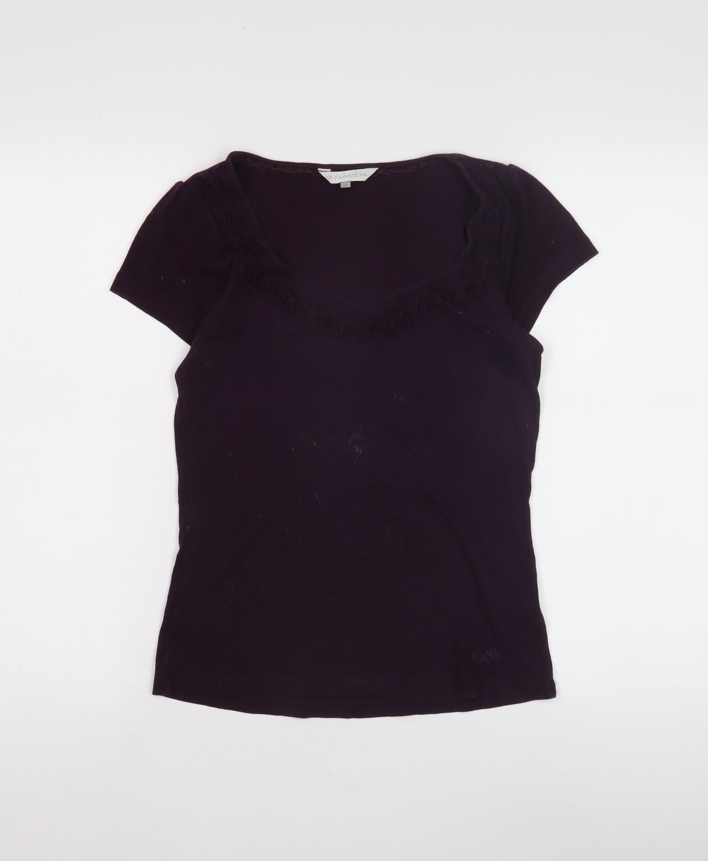 Womens UK Size 10 RJR John Rocha Purple Basic T-Shirt