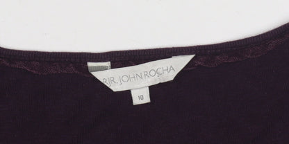 Womens UK Size 10 RJR John Rocha Purple Basic T-Shirt