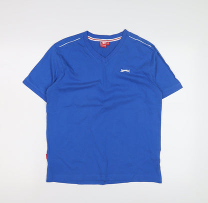 Slazenger Boys Blue Cotton T-Shirt V-Neck 13 Years