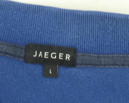 Jaeger Men's Blue Polo Shirt Large Short Sleeve