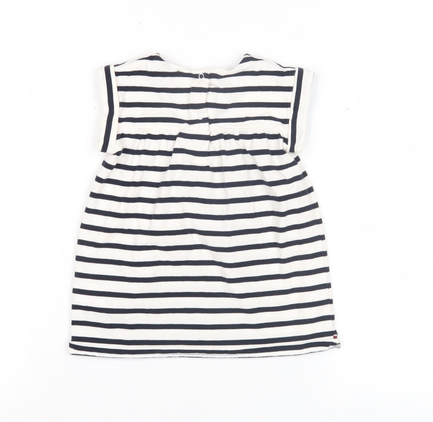 Tommy Hilfiger Girls Navy Striped A-Line Dress, 24 Months