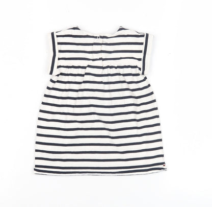 Tommy Hilfiger Girls Navy Striped A-Line Dress, 24 Months