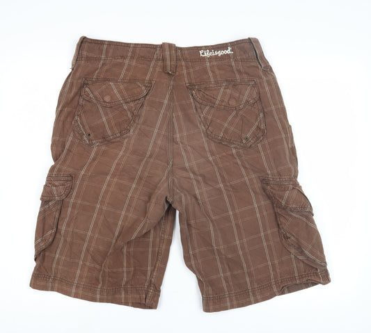 Life is good Men's Brown Cargo Shorts M