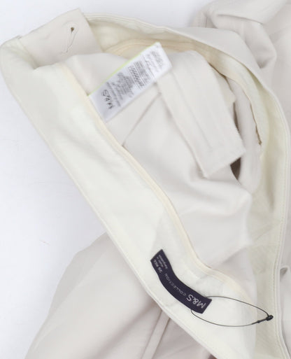 Womens UK Size 12 Marks and Spencer Regular Fit Business Casual Ivory Trousers