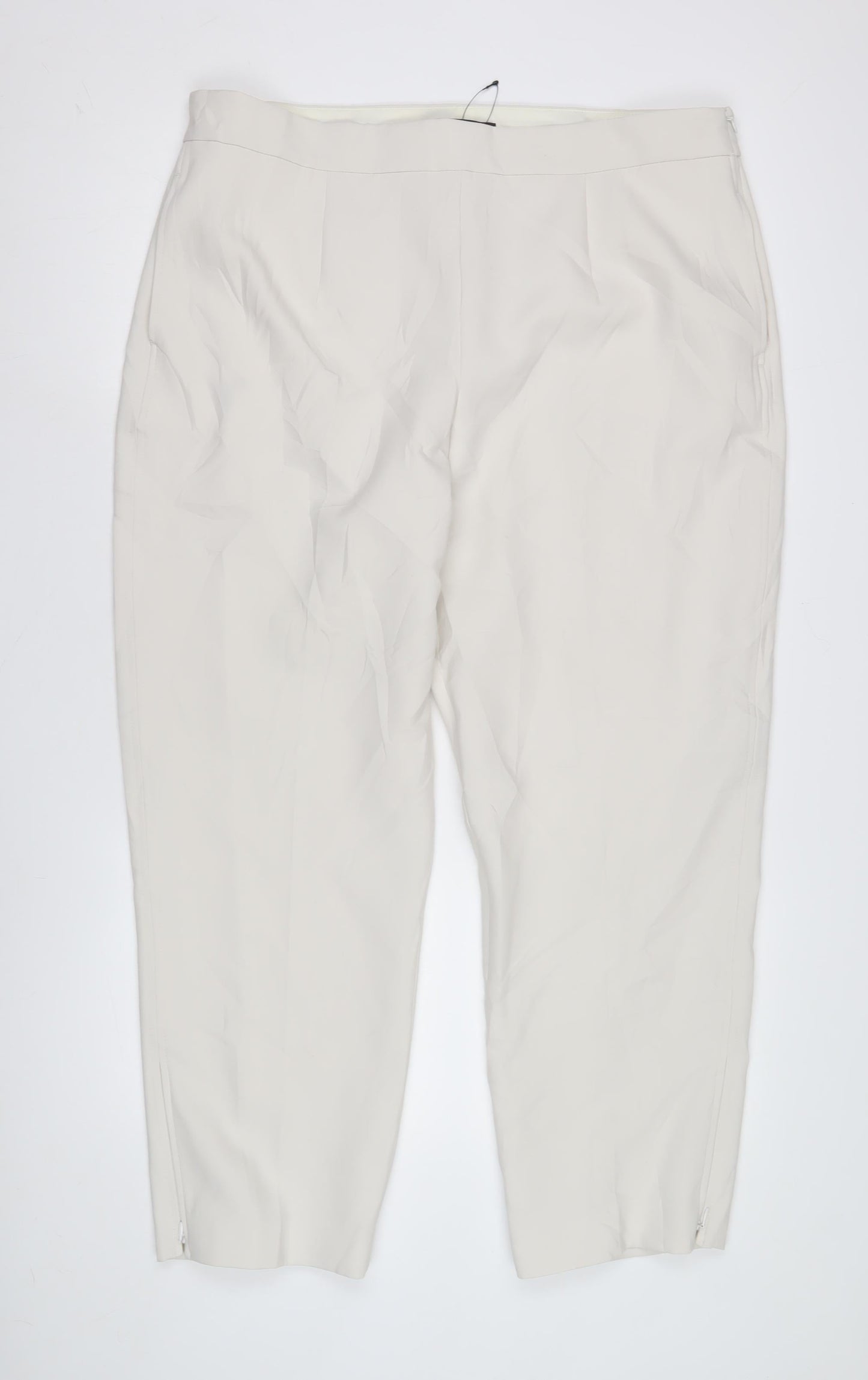 Womens UK Size 12 Marks and Spencer Regular Fit Business Casual Ivory Trousers