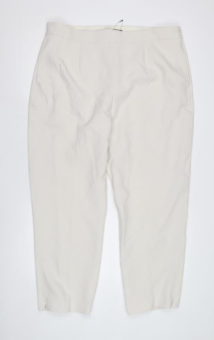 Womens UK Size 12 Marks and Spencer Regular Fit Business Casual Ivory Trousers