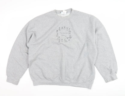 Emma Warren Unisex Grey XL Graphic Sweatshirt