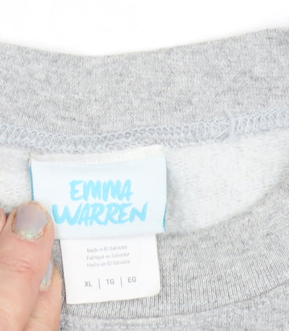Emma Warren Unisex Grey XL Graphic Sweatshirt