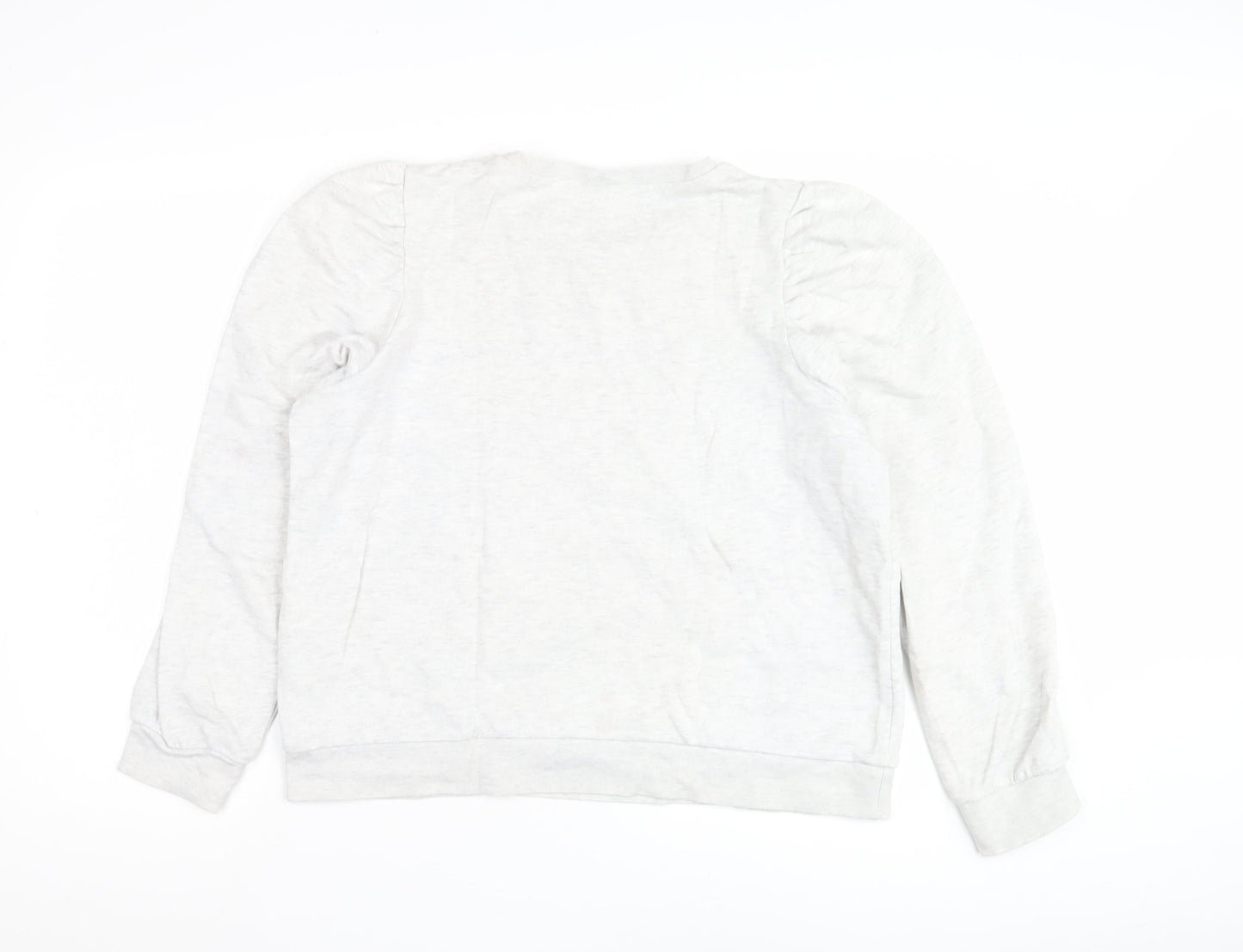 H&M Women's White Pullover Sweatshirt, Casual Cotton, Size M