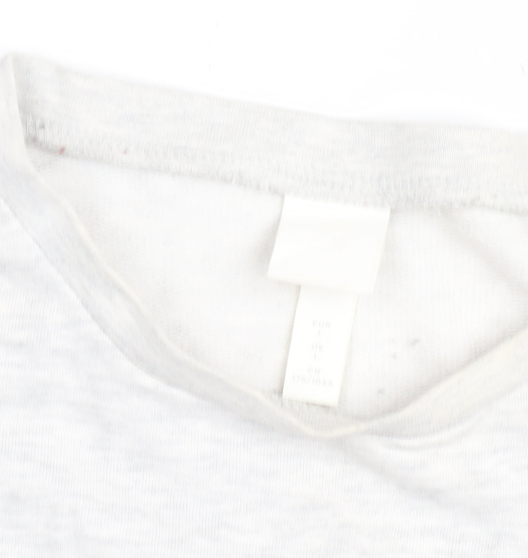 H&M Women's White Pullover Sweatshirt, Casual Cotton, Size M