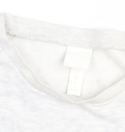 H&M Women's White Pullover Sweatshirt, Casual Cotton, Size M