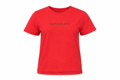Womens UK Size S Calvin Klein Red Basic T-Shirt