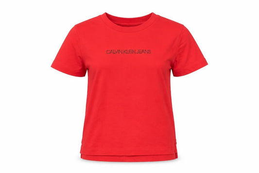 Womens UK Size S Calvin Klein Red Basic T-Shirt