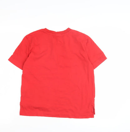Calvin Klein Red Women's T-Shirt - Size S, Embroidered