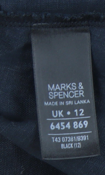 Womens UK Size 12 Marks and Spencer Black  Blouse