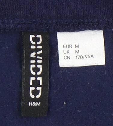 H&M Unisex Blue College Henley Sweatshirt M