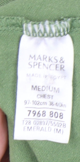 Marks and Spencer Men's Green Polo Medium