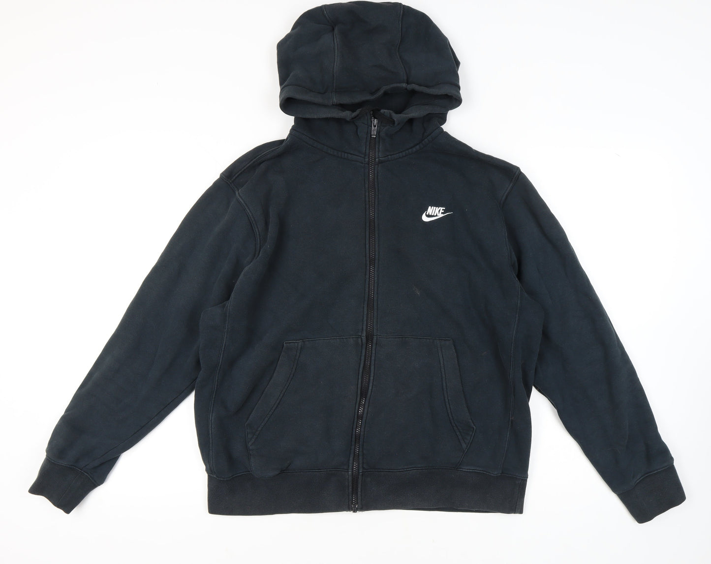 Nike Unisex Black Full Zip Hoodie L - Logo - Excellent Cond