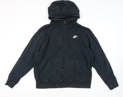 Nike Unisex Black Full Zip Hoodie L - Logo - Excellent Cond