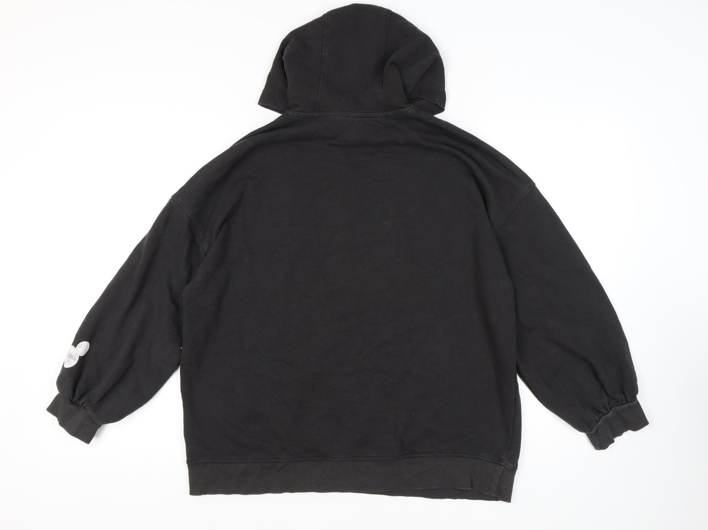 H&M Unisex Black Pullover Hoodie, M, Casual Style