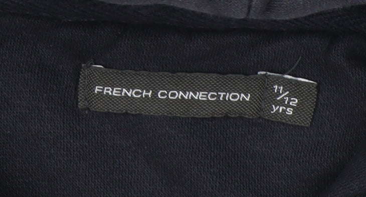French Connection Boys Black Pullover Hoodie 11-12 Years