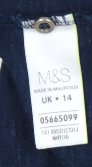 Marks and Spencer Women's Blue Shift Dress, Size 14