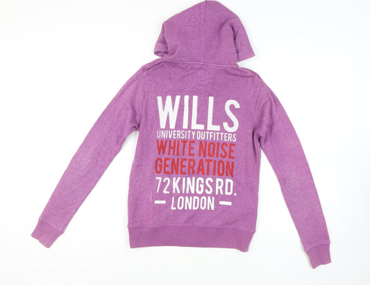 Womens UK Size 10 Jack Wills Purple Full Zip Hoodie