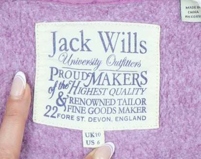 Womens UK Size 10 Jack Wills Purple Full Zip Hoodie
