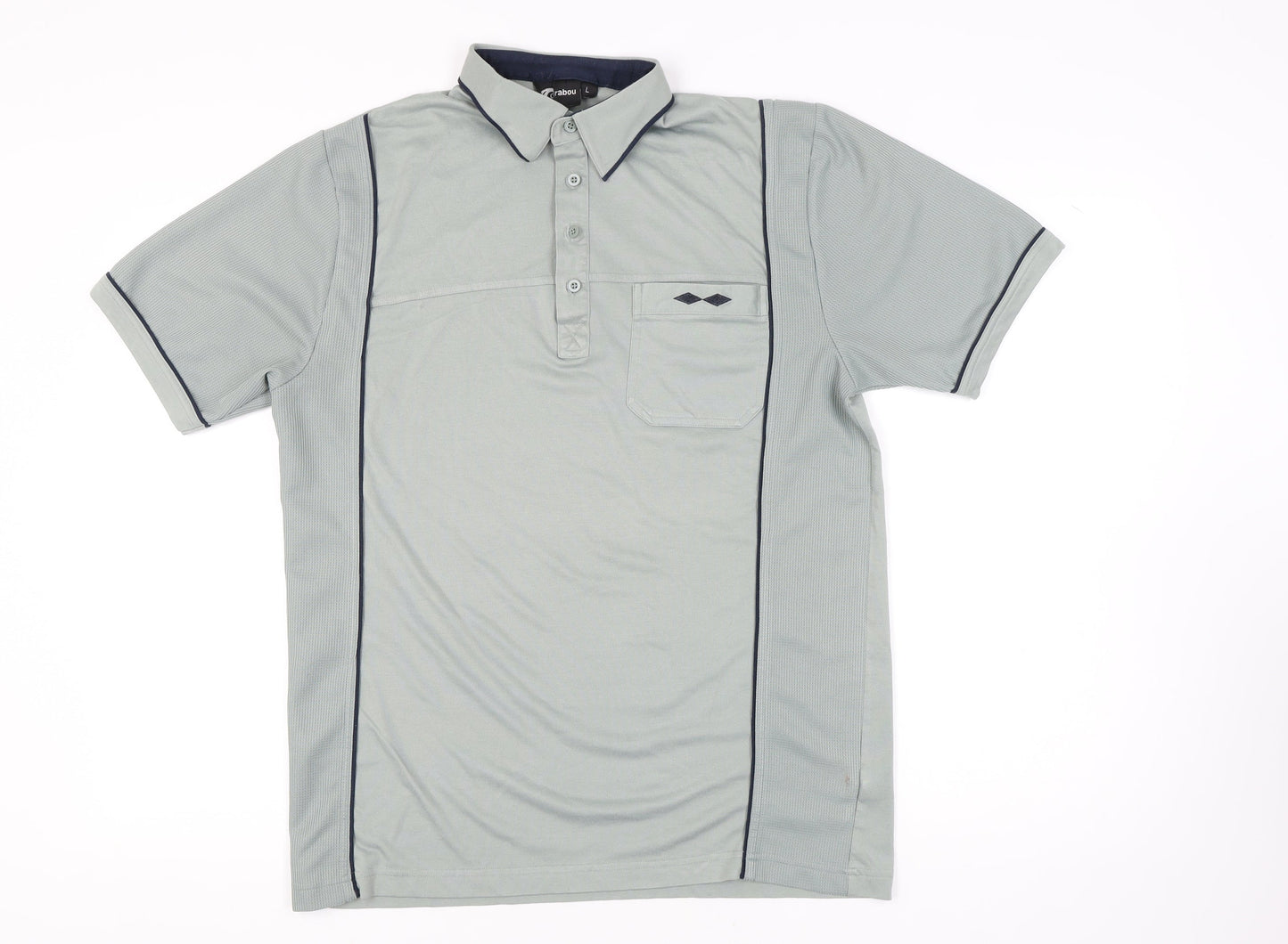 Carabou Men's Grey Polo Shirt - Size L, Short Sleeve
