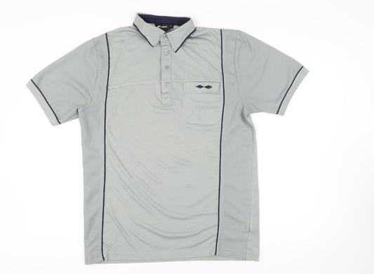 Carabou Men's Grey Polo Shirt - Size L, Short Sleeve