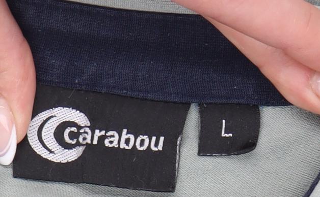 Carabou Men's Grey Polo Shirt - Size L, Short Sleeve