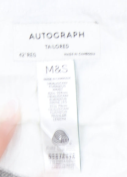 Marks and Spencer Men's Grey Wool Formal Trousers