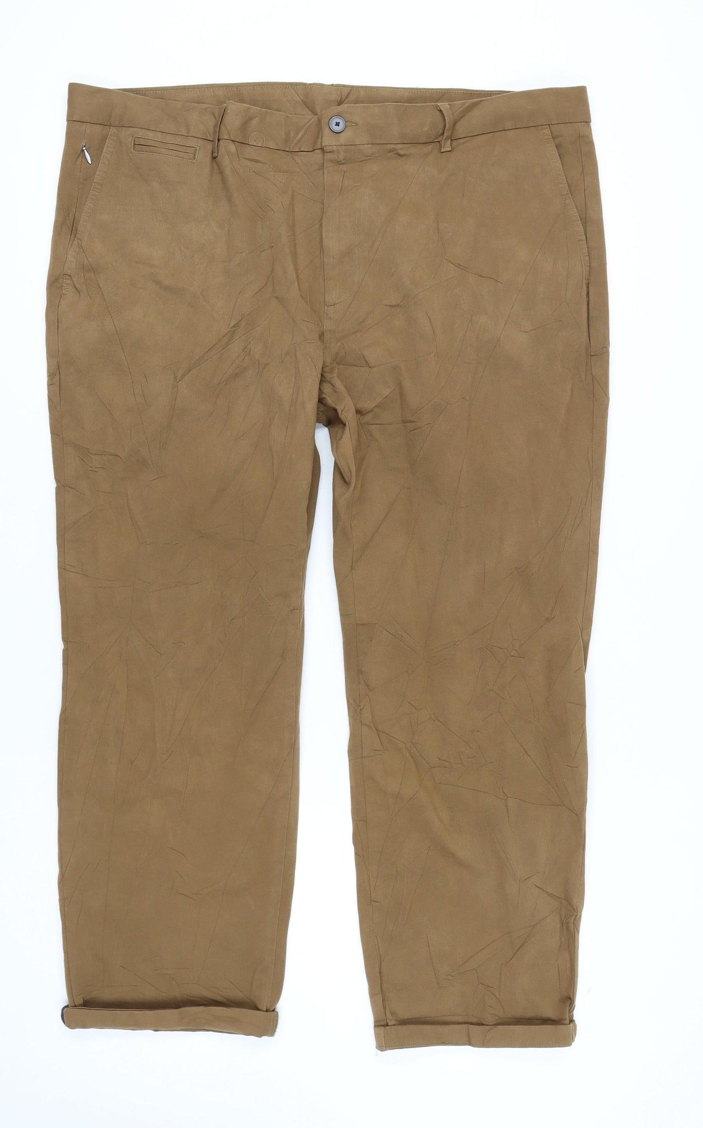 Marks and Spencer Men's Brown Chino 44 Regular Trousers