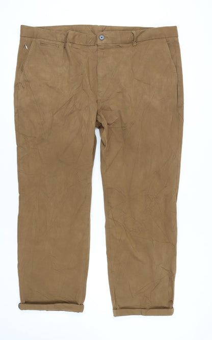 Marks and Spencer Men's Brown Chino 44 Regular Trousers